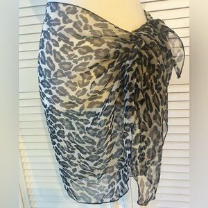 Leopard Print Sarong Cover-Up / bikini swimsuit accessories